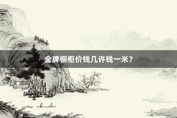 金牌橱柜价钱几许钱一米？
